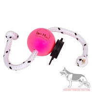 Fun Ball Puppy Super Soft rosa diam.5,8 cm con clip nera e corda Fun Ball Puppy Super Soft rosa diam.5,8 cm con clip nera e corda